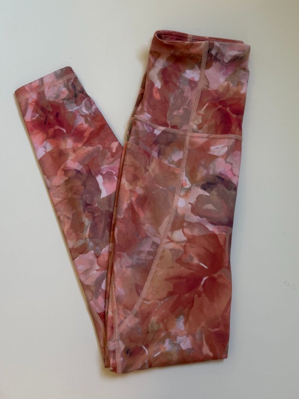 All in Motion Womens Floral Print Leggings Size XS Pink Purple High Waistband